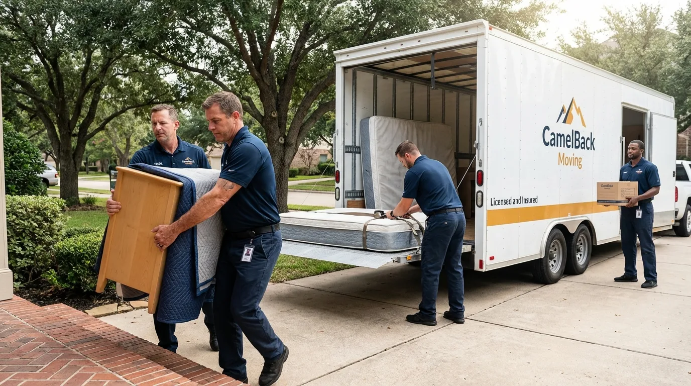 Crew loading residential truck for cross-state move from Fayette, MS